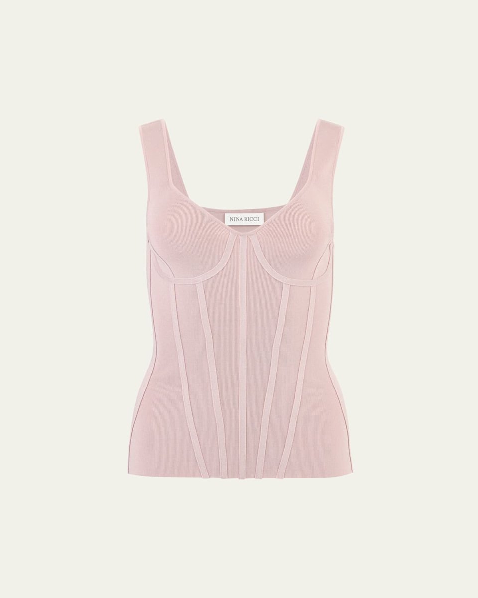 Sleeveless Corset Knit Tubular Top